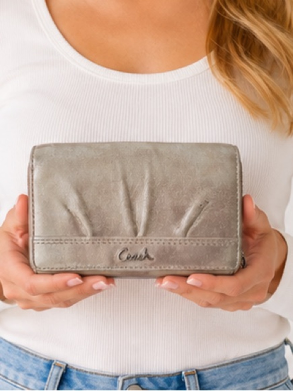 Coach sparkly leather wallet.
